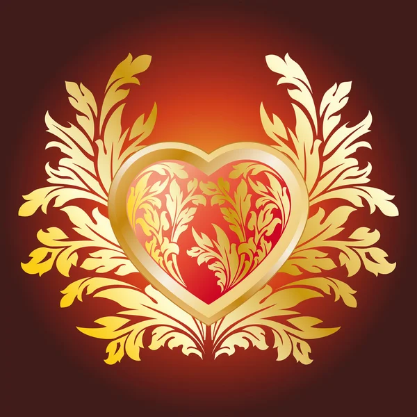 Καρδιά με floral — Διανυσματικό Αρχείο