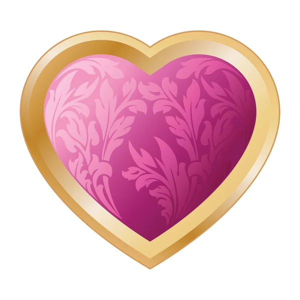 Καρδιά του Αγίου Βαλεντίνου με florals — Διανυσματικό Αρχείο