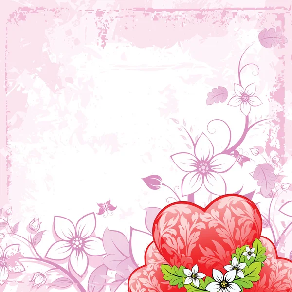 Carte Grunge Saint-Valentin — Image vectorielle