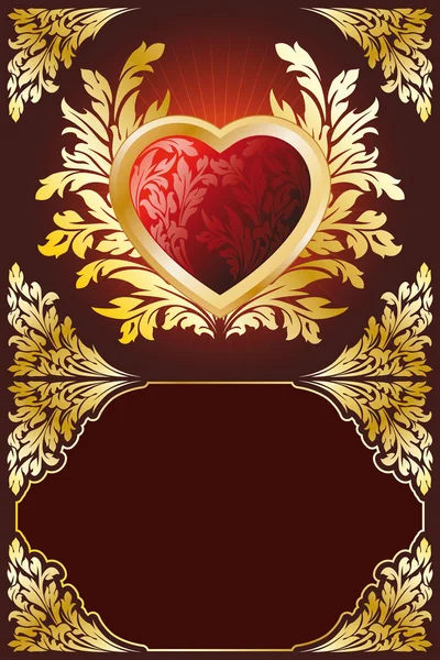 Postcard with Heart — Stock Vector