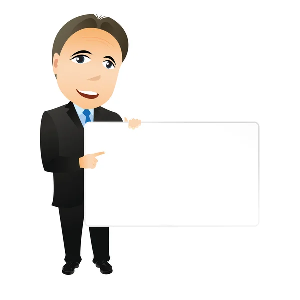 Businessman with empty board — Stock Vector