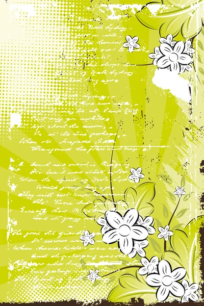 Vector grunge fondo floral — Archivo Imágenes Vectoriales