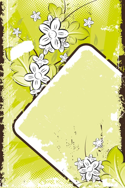グランジ花のベクトルの背景 — ストックベクタ