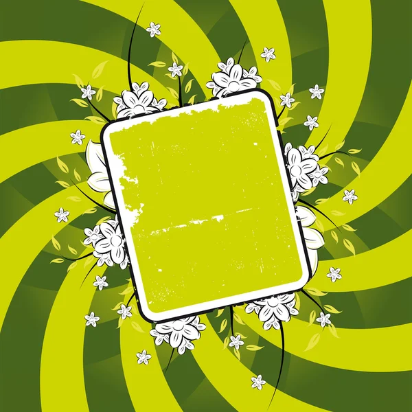 Plaque florale vectorielle grunge — Image vectorielle