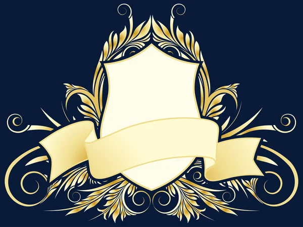 Vector floral heraldische plaat — Stockvector