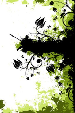 Grunge floral background with copyspace clipart