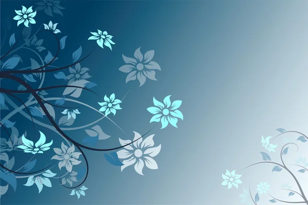 Abstract blue vector bloem achtergrond — Stockvector