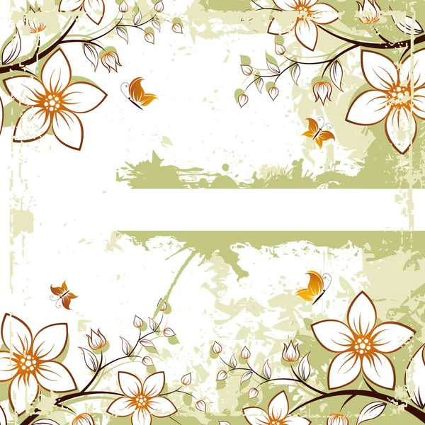 Grunge espace floral pour le texte — Image vectorielle