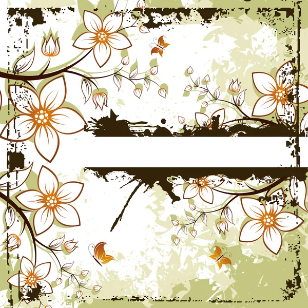 Grunge espace floral pour le texte — Image vectorielle
