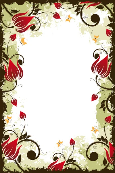 Grunge Flower frame — Stock Vector