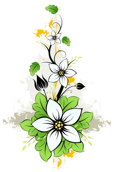 Grunge fleur d'été — Image vectorielle