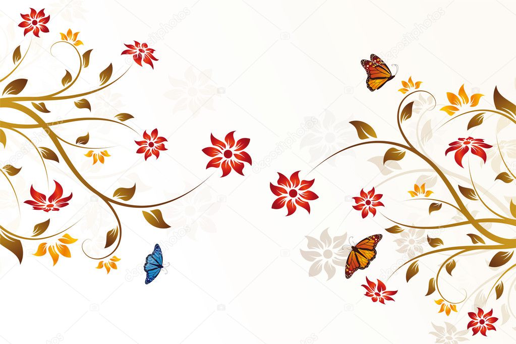 Abstract vector flower background
