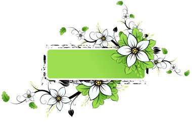 Grunge Flowers frame AD clipart