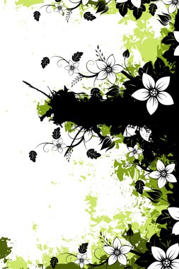 Grunge floral background with copyspace clipart