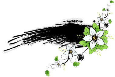 Grunge Flowers frame AD clipart