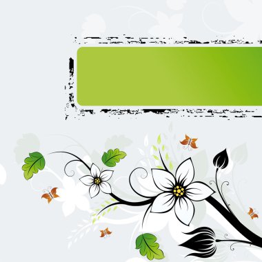 Grunge Flowers frame AD clipart