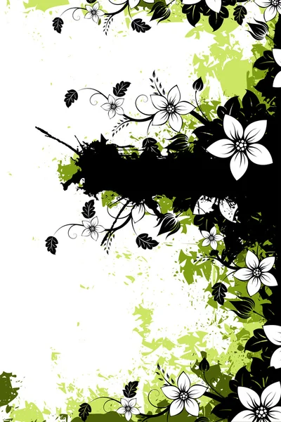 Grunge floral achtergrond met copyspace — Stockvector