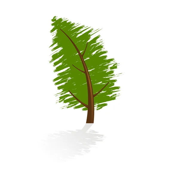 Icône Grunge arbre — Image vectorielle