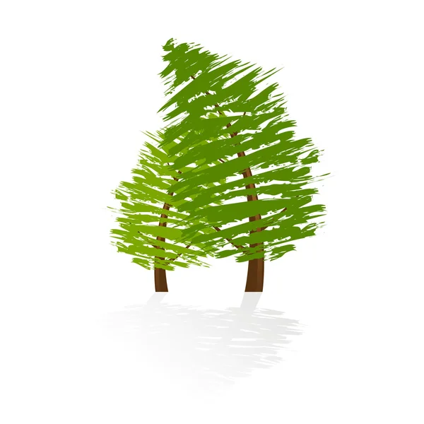 Icône Grunge arbre — Image vectorielle