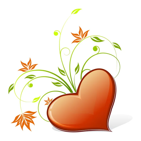Çiçekli kalp simgesi — Stok Vektör