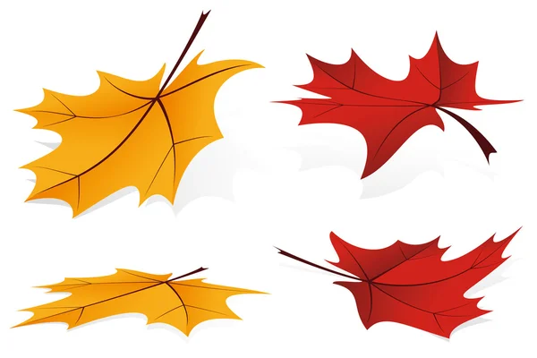 Fallende Blätter Icon Set — Stockvektor