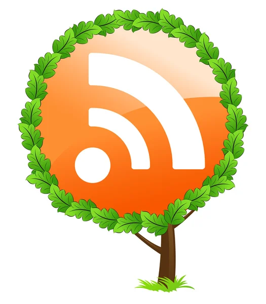 Drzewo ikona RSS — Wektor stockowy
