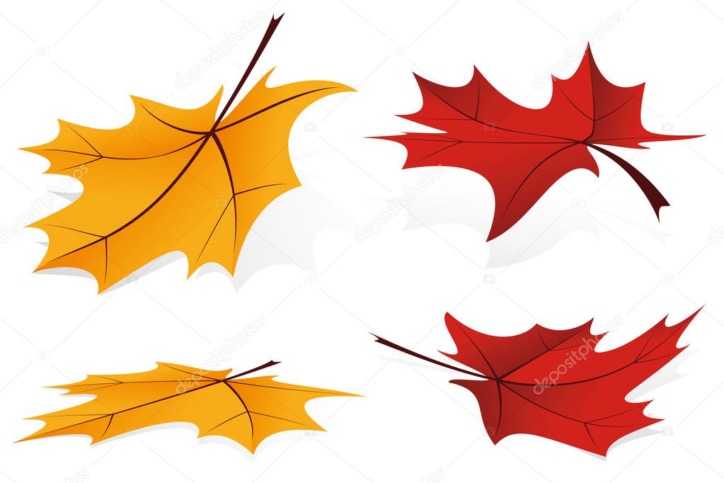 Falling leafs icon set
