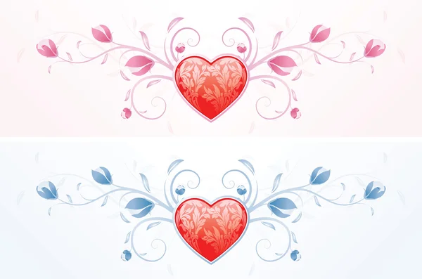 Floral Valentines — Stock Vector