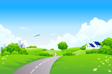 Green landscape clipart