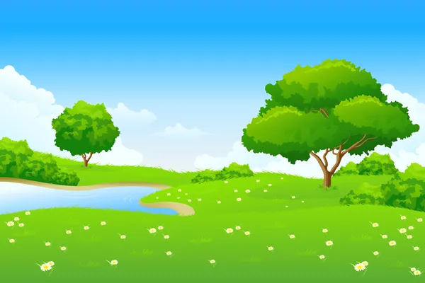 Зелений пейзаж Стокова Ілюстрація