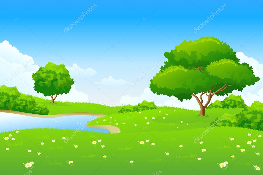 Green landscape — Stock Vector © -=WaD=- #2098782