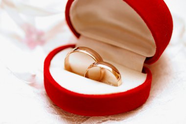 Gold wedding rings. clipart