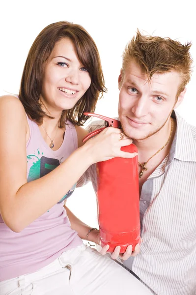 Glückliches junges kaukasisches Paar — Stockfoto