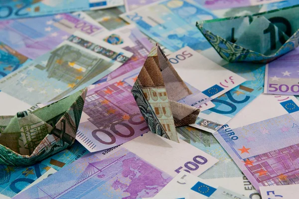 Polish money on background of euro Stock Picture