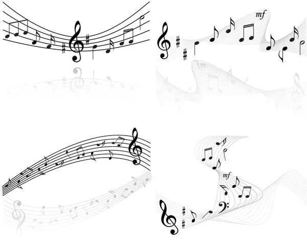 Notes de musique milieux vectoriels — Image vectorielle