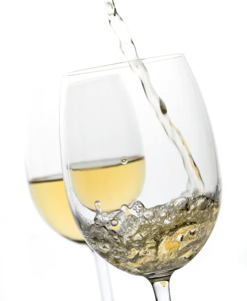 Dos copas de vino blanco —  Fotos de Stock