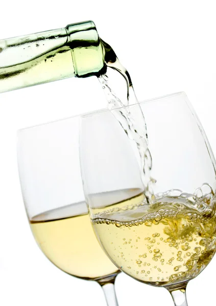 Vitt vin i ett glas — Stockfoto