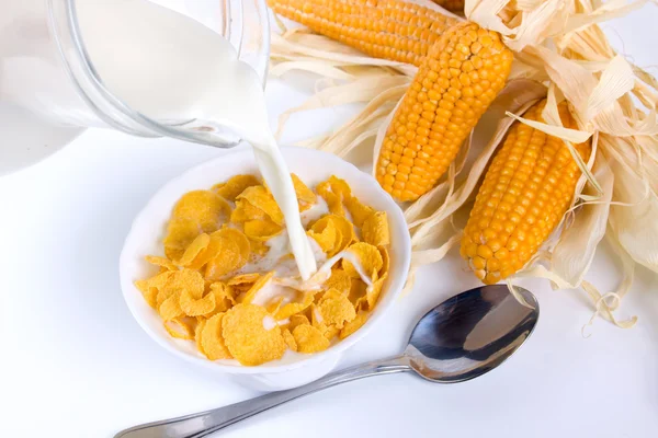Cornflakes zum Frühstück — Stockfoto
