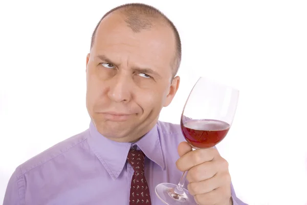 Drunk man on white background — Stock Photo, Image