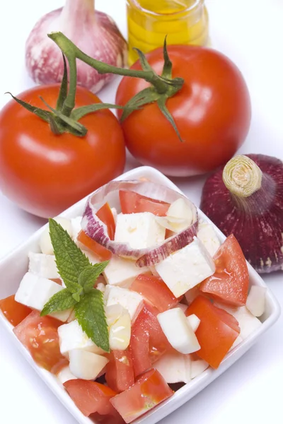 Salade de fromage et tomates — Photo