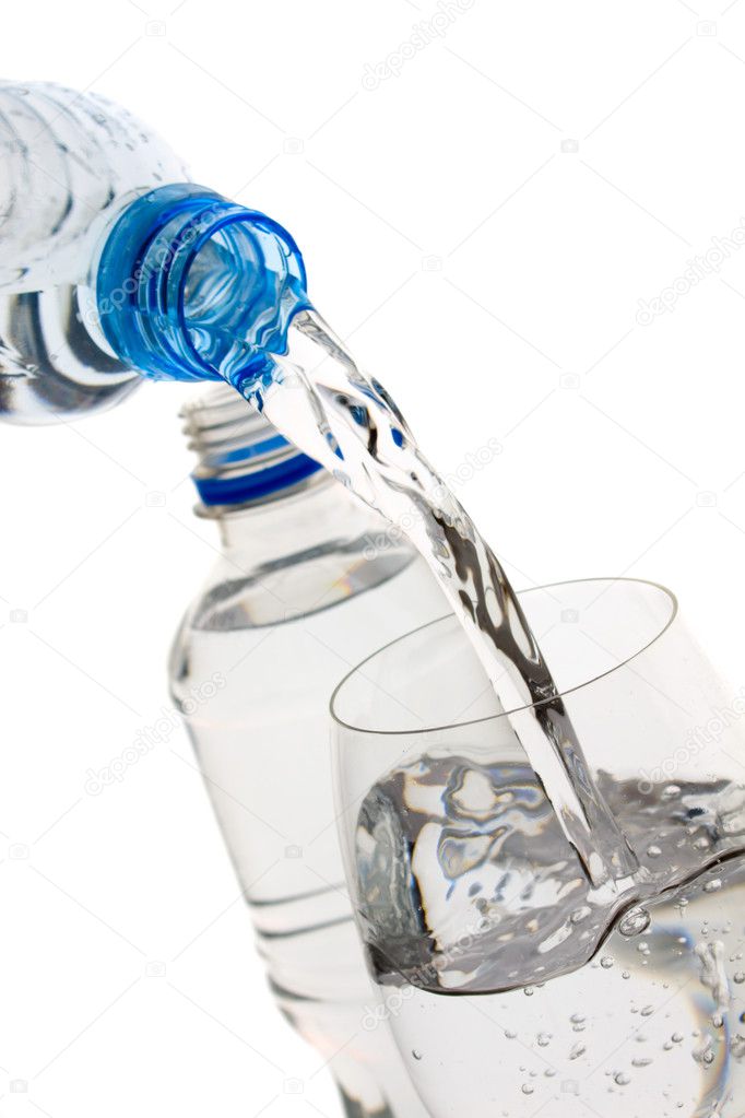 Bottled water isolated on white
