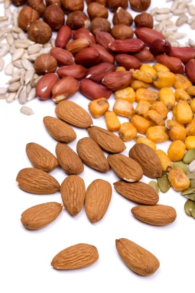 Nüsse und Samen, gesunde Zwischenmahlzeit — Stockfoto
