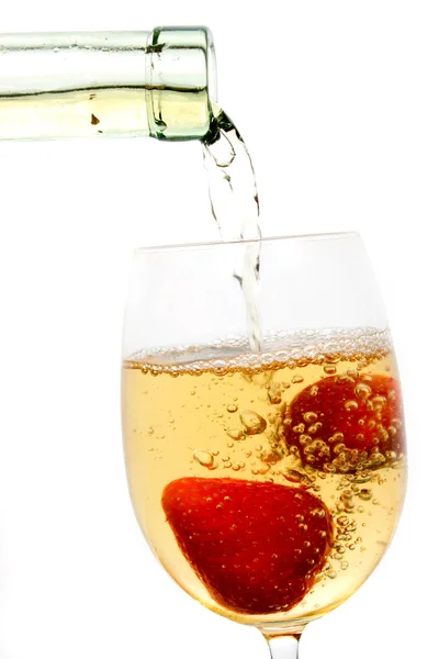 Strawberry in wine — Stock Photo, Image