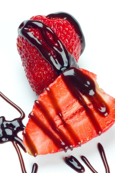 草莓与巧克力 — 图库照片