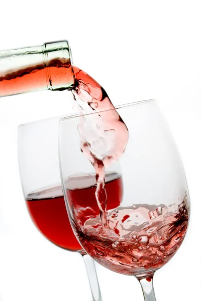 Twee glazen rode wijn. — Stockfoto