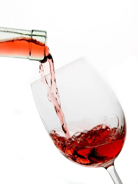 Bir bardak şarap üzerine beyaz izole — Stok fotoğraf