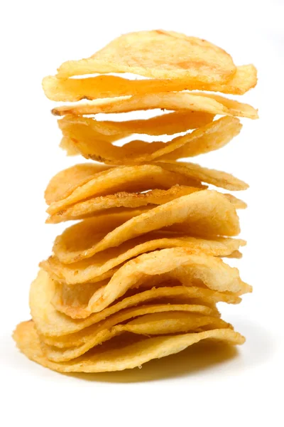 Potato chips isolated on white — Stock Photo, Image
