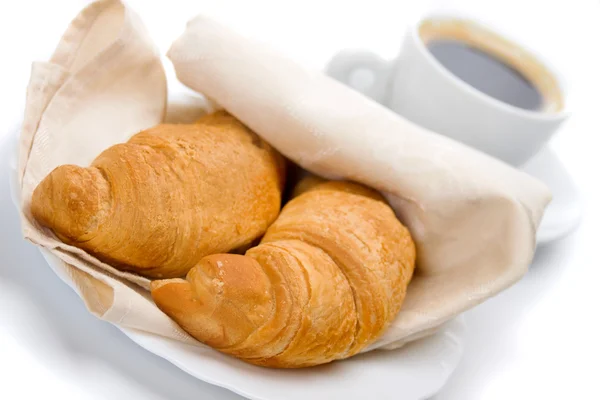Croissanter med kaffe — Stockfoto
