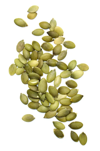 Dýňová semena izolovaných na bílém — Stock fotografie