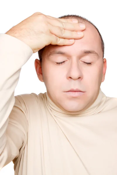 Людина з головний біль — стокове фото